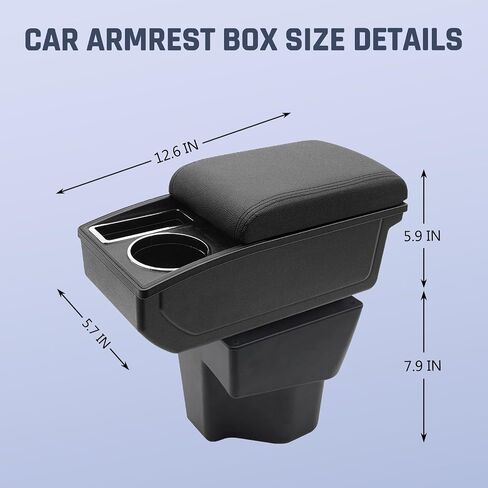صندوق مسند الذراعين yjywzh ل Kia Rio 5 2015-2019 Auto Assories Center Center Leather Arm Rest Double-Layer Score مع حامل الكأس (خيط أسود) in Saudi Arabia