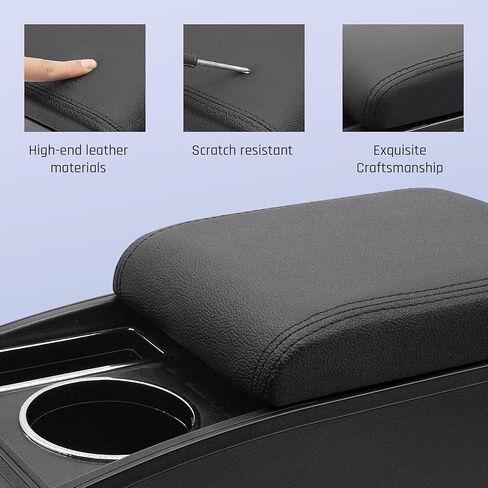 صندوق مسند الذراعين yjywzh ل Kia Rio 5 2015-2019 Auto Assories Center Center Leather Arm Rest Double-Layer Score مع حامل الكأس (خيط أسود) in Saudi Arabia