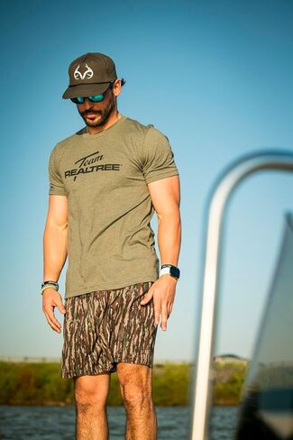 Realtree Camo Rope Hat - حافة مسطحة قابلة للتعديل ، قبعة خارجية خفيفة الوزن للصيد وصيد الأسماك وركوب القوارب in Saudi Arabia