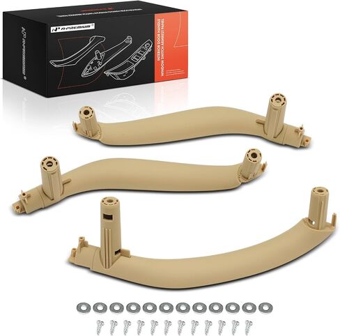 A-Premium Door Renrest Door Door Door Door Door Handle Trim متوافق مع BMW F15 Series X5 2014-2018 ، F16 Series X6 2015-2018 ، جانب الركاب الأيمن ، الأسود in Kuwait