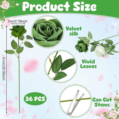 36 Pcs Velvet Silk Hot Pink Rose Bouquet Bridal Artificial Flowers,Fake Rose Long Stem Realistic Artificial Flowers Bulk for Wedding Bouquet Ball Arrangement Centerpiece Party Decor(Hot Pink) in Saudi Arabia