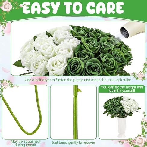 36 Pcs Velvet Silk Hot Pink Rose Bouquet Bridal Artificial Flowers,Fake Rose Long Stem Realistic Artificial Flowers Bulk for Wedding Bouquet Ball Arrangement Centerpiece Party Decor(Hot Pink) in Saudi Arabia