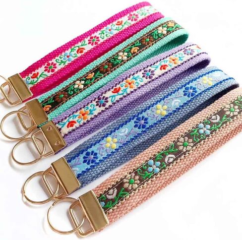 Battletim Key fob keychain keychain wristlet floral stervedered chain chain chain chain key handmade key fobs fobs for women in Kuwait