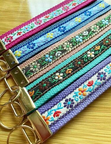 Battletim Key fob keychain keychain wristlet floral stervedered chain chain chain chain key handmade key fobs fobs for women in Kuwait