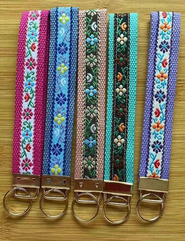 Battletim Key fob keychain keychain wristlet floral stervedered chain chain chain chain key handmade key fobs fobs for women in Kuwait