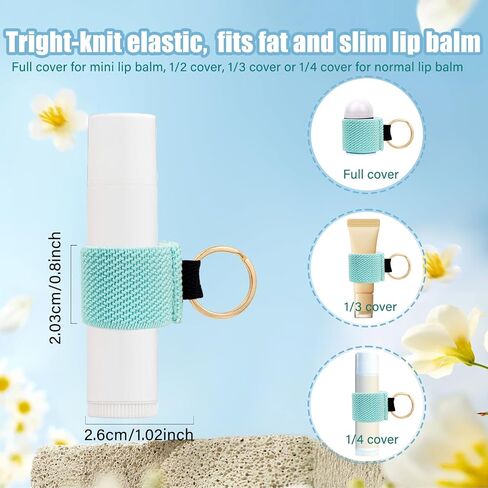 WK Ieason Mini Lip Balm Holder Keychain Clip on Hapstick Holder Keychain Shik Lip Mloss With 2pc المزيد in Kuwait