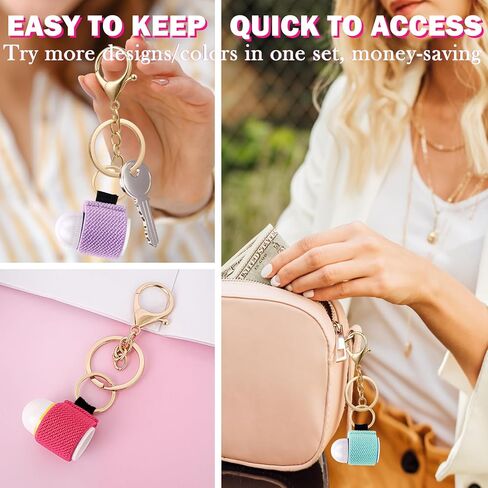 WK Ieason Mini Lip Balm Holder Keychain Clip on Hapstick Holder Keychain Shik Lip Mloss With 2pc المزيد in Kuwait