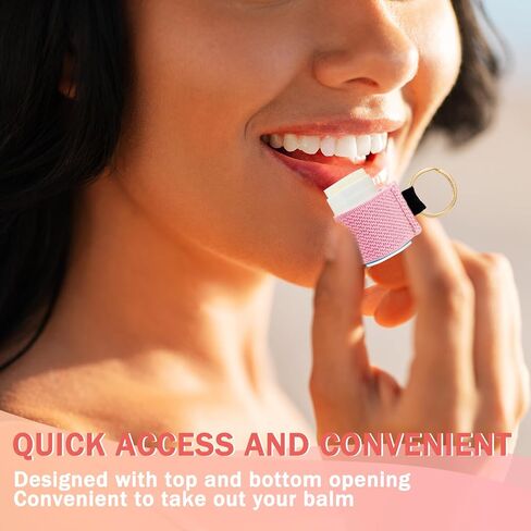 WK Ieason Mini Lip Balm Holder Keychain Clip on Hapstick Holder Keychain Shik Lip Mloss With 2pc المزيد in Kuwait