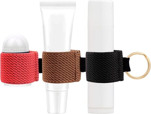 WK Ieason Mini Lip Balm Holder Keychain Clip on Hapstick Holder Keychain Shik Lip Mloss With 2pc المزيد in Kuwait