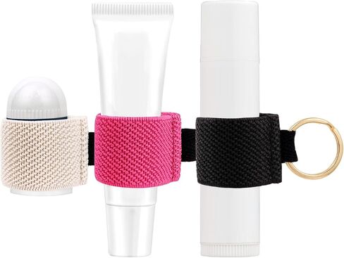 WK Ieason Mini Lip Balm Holder Keychain Clip on Hapstick Holder Keychain Shik Lip Mloss With 2pc المزيد in Kuwait
