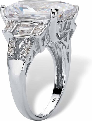 Palmbeach plaltinum platinum sterling sterling emerald cut zirconia zirconia issists أحجام 6-10 in Saudi Arabia