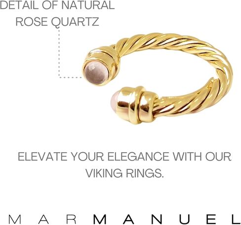 Adjustable Ring with Natural Stones, Adjustable Twisted Design Ring, 14K Gold and Silver Plated Fashion Jewelry – Timeless Jewelry for Women, Gift for Women in Kuwait