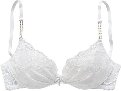 LASCANA Women's Rhinestone Lace Push Up Bra in Saudi Arabia