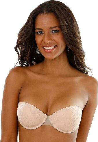 LASCANA Women's Lace Accent Strapless Bra - Stylish Transparent Back, Adjustable Straps, Low Back Dresses & Tops in Saudi Arabia