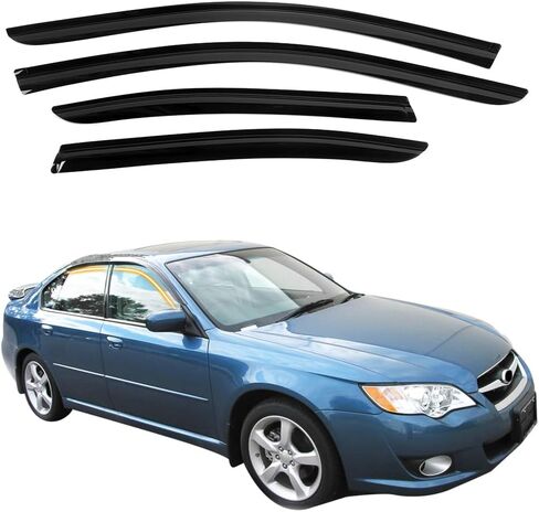 Tape on Window Visor Deflectors, Compatible with 2005-2006 Subaru Outback Legacy, Acrylic Smoke Tinted Slim Style Window Rain Guards, Sun Wind Side Vent Visor Set, 4 Pieces in Saudi Arabia