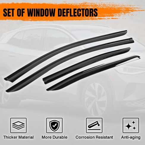 Tape on Window Visor Deflectors, Compatible with 2005-2006 Subaru Outback Legacy, Acrylic Smoke Tinted Slim Style Window Rain Guards, Sun Wind Side Vent Visor Set, 4 Pieces in Saudi Arabia