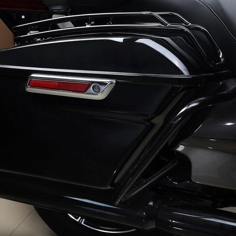 TCT-MOTORPARTS Chrome Saddlebags Lid Top Rails Trim Rack Guard Support Fit for Harley Touring Road King Street Electra Road Glide Ultra-Classic 2014-2024 in Saudi Arabia