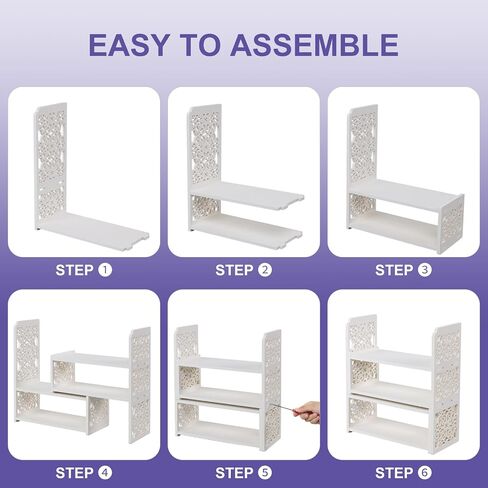 Earthson Desk Organizer Shelf ، رف الكتب القابل للتوسيع للمكتب ، رف كتب سطح المكتب الصغيرة ، رفوف مكتب مكاتب مصغرة قابلة للتعديل ، أسود in Kuwait