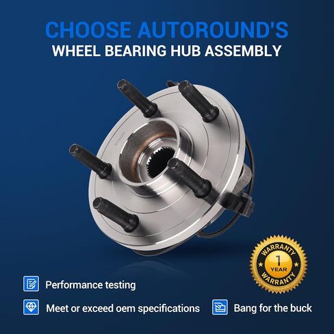 Autoround 513229 محامل العجلات الأمامية وتجميع المحور متوافق مع دودج داكوتا 2005-2010 ، رام داكوتا 2011 ، ميتسوبيشي رايدر 2006-2008 ، 5-lug w/abs in Saudi Arabia
