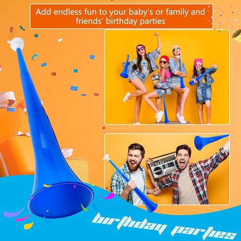 12 Pcs 24 Inch Collapsible Stadium Horn Vuvuzela Plastic Collapsible Cheering Trumpets Noisemakers Cheer Horn Blow Horn for Sporting Events Football Carnival Party Favors (Color set 1) in Kuwait