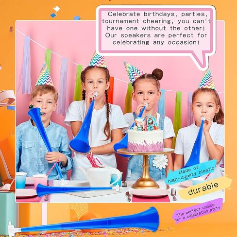 12 Pcs 24 Inch Collapsible Stadium Horn Vuvuzela Plastic Collapsible Cheering Trumpets Noisemakers Cheer Horn Blow Horn for Sporting Events Football Carnival Party Favors (Color set 1) in Kuwait