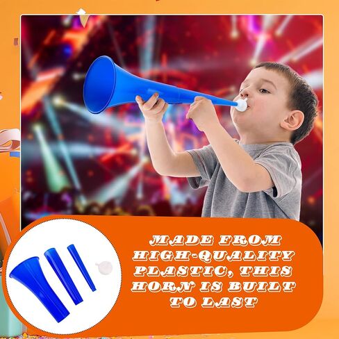 12 Pcs 24 Inch Collapsible Stadium Horn Vuvuzela Plastic Collapsible Cheering Trumpets Noisemakers Cheer Horn Blow Horn for Sporting Events Football Carnival Party Favors (Color set 1) in Kuwait