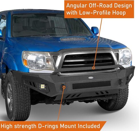 Hoke Road Tacoma الأمامي مصد أمامي مع صفيحة متزلج وتصاعد حلقة D لعام 2005-2011 Toyota Tacoma الشاحنة 2nd Gen in Saudi Arabia