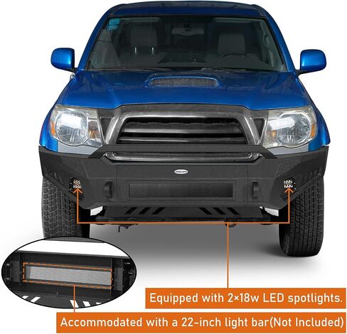 Hoke Road Tacoma الأمامي مصد أمامي مع صفيحة متزلج وتصاعد حلقة D لعام 2005-2011 Toyota Tacoma الشاحنة 2nd Gen in Saudi Arabia