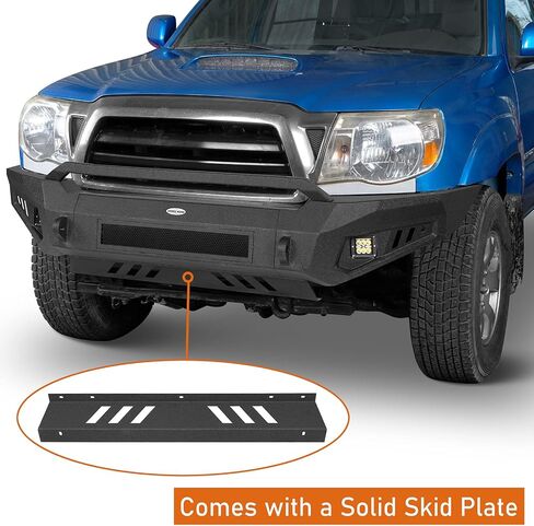Hoke Road Tacoma الأمامي مصد أمامي مع صفيحة متزلج وتصاعد حلقة D لعام 2005-2011 Toyota Tacoma الشاحنة 2nd Gen in Saudi Arabia