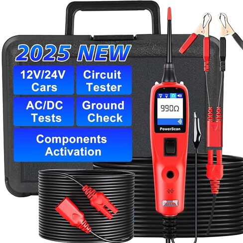 Autel PowerScan PS100 Power Probe Tester ، Breaker Finder ، 12V 24V Automotive Chignostic Tool مع كابل امتداد 20 قدمًا ، مقياسًا ، ضوء الاختبار ، مجسم الاستمرارية ، لسيارات 99 ٪ in Saudi Arabia