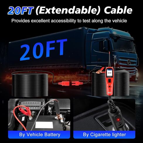 Autel PowerScan PS100 Power Probe Tester ، Breaker Finder ، 12V 24V Automotive Chignostic Tool مع كابل امتداد 20 قدمًا ، مقياسًا ، ضوء الاختبار ، مجسم الاستمرارية ، لسيارات 99 ٪ in Saudi Arabia