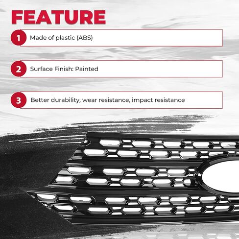 HECASA Grille Overlay Compatible with 2020-2024 Ford Explorer for Base and XLT Black Front Bumper Grill Covers Plastic (ABS) in Saudi Arabia
