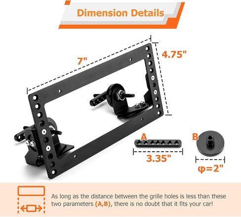 WeiSen Front Grille License Plate Holder Mount Bracket Kit Adjustable Compatible with Subaru Outback Crosstrek Ascent Solterra Impreza Legacy Forester BRZ WRX(Fit honeycomb & horizon lower grill only) in Saudi Arabia