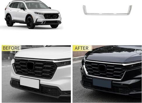 Front Grill Trim Compatible With Honda New CRV CR-V 2023 2024 2025 Front Bumper Grille Mesh Cover Trim Exterior Car Accessories ABS 1PCS(Glossy Chrome Style) in Saudi Arabia