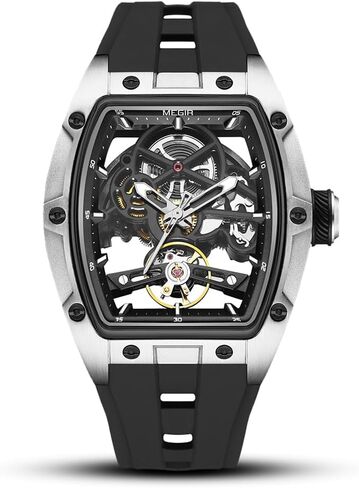 Luxury Automatic Mechanical Skeleton Watch, 42x53mm Alloy Case, Luminescent Hands, Silicone Strap, 3ATM Water Resistant in Saudi Arabia