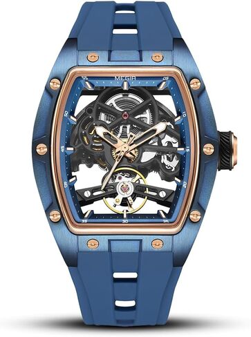 Luxury Automatic Mechanical Skeleton Watch, 42x53mm Alloy Case, Luminescent Hands, Silicone Strap, 3ATM Water Resistant in Saudi Arabia