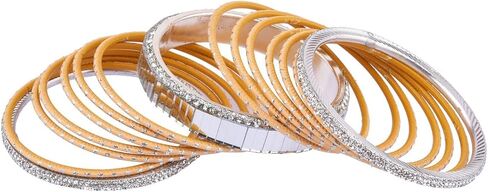 Efulgenz CZ Crystal Indian Wedding Bridal Bangles Set Metal Bangles Rhinestone Bangle Bracelet Jewelry for Women (34 Pcs) in Saudi Arabia