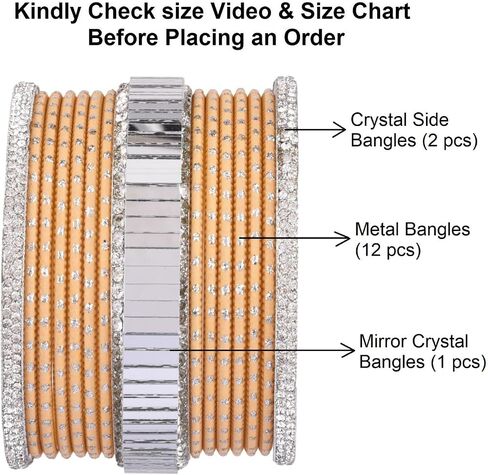 Efulgenz CZ Crystal Indian Wedding Bridal Bangles Set Metal Bangles Rhinestone Bangle Bracelet Jewelry for Women (34 Pcs) in Saudi Arabia