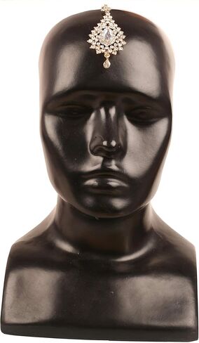 Touchstone Indian Bollywood Stylish Contemporary Designer Jewelry Wedding Head Accessory Mangtika with Beautiful Chain for Women in Gold or Silver Tone for Women. in Kuwait