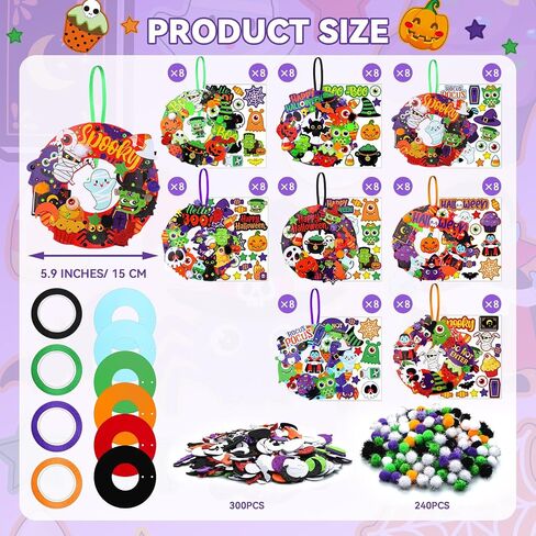 48 Sets Winter Wreath Craft Kits DIY Snowflake Wreath Hanging Ornaments Make Your Own Paper Winter Craft with Stickers for Winter Xmas Home Party Favors Activities in Saudi Arabia
