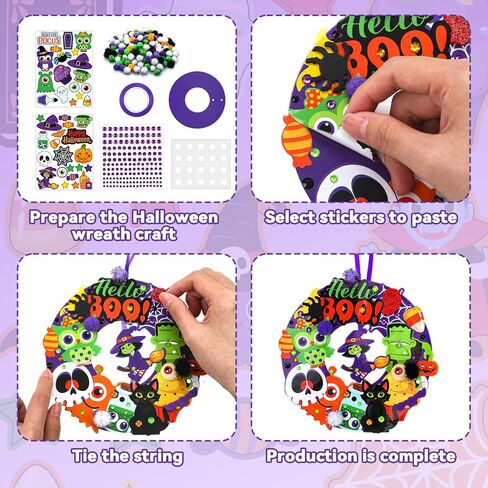 48 Sets Winter Wreath Craft Kits DIY Snowflake Wreath Hanging Ornaments Make Your Own Paper Winter Craft with Stickers for Winter Xmas Home Party Favors Activities in Saudi Arabia