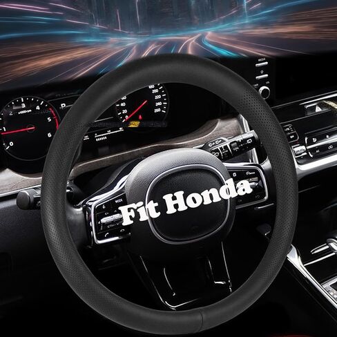 تغطية عجلة القيادة للسيارات لـ Honda CRV Civic Accord HRV Pilot Passport Odyssey Element Insight Fit Ridgeline Cly City LX Exl Si Hatchback Accessories ، Black (Style-B ، Round على شكل مستدير) in Saudi Arabia