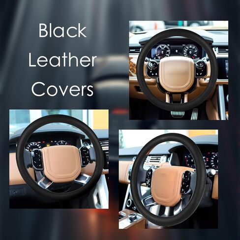 تغطية عجلة القيادة للسيارات لـ Honda CRV Civic Accord HRV Pilot Passport Odyssey Element Insight Fit Ridgeline Cly City LX Exl Si Hatchback Accessories ، Black (Style-B ، Round على شكل مستدير) in Saudi Arabia