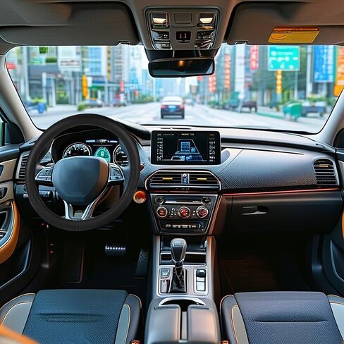 تغطية عجلة القيادة للسيارات لـ Honda CRV Civic Accord HRV Pilot Passport Odyssey Element Insight Fit Ridgeline Cly City LX Exl Si Hatchback Accessories ، Black (Style-B ، Round على شكل مستدير) in Saudi Arabia