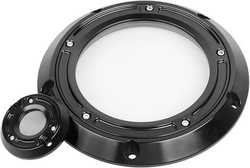 انظر من خلال محرك Derby Timing Cover Trim Timer Timer Aluminium لـ Harley Cvo Street Glide Electra Glide 2016-2023 ، Black in Kuwait