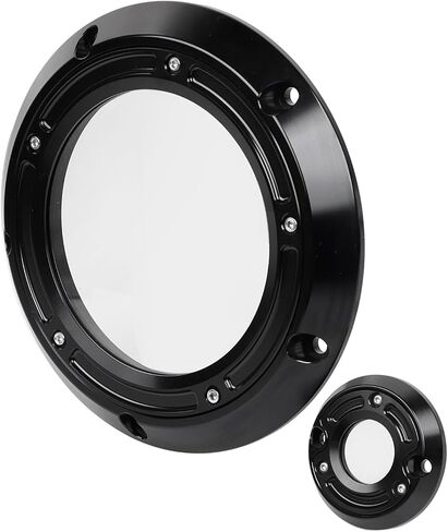 انظر من خلال محرك Derby Timing Cover Trim Timer Timer Aluminium لـ Harley Cvo Street Glide Electra Glide 2016-2023 ، Black in Kuwait