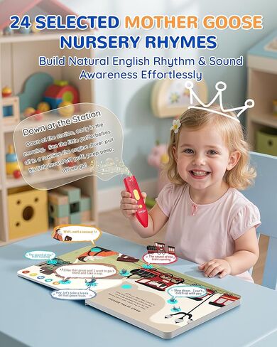 KOKODI Talking Pen Books Set, Interactive Audio Nursery Rhymes with Learning Pen, Educational Sensory Toy, Early Learning Gift for Toddlers Kids, Birthday & Christmas Gifts for Boys Girls Age 2-6 in Kuwait