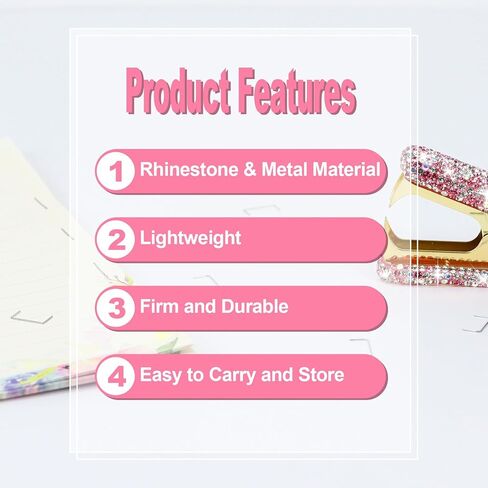 مزيل Staples Multibey Marble Staples ، Rhinestone Handmade Crystal Dexival Tool Tool Staple Puller Metal Jaws Stationery ، Apazzing Bling Office Desk Taxt for Office School and Home in Kuwait