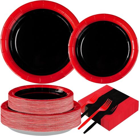 Grencian 200 PCS Decorations Preschool Decorations: Plates Plates and Neddervening Plategy - Pattern Multicolor - يقدم 50 ضيفًا in Kuwait