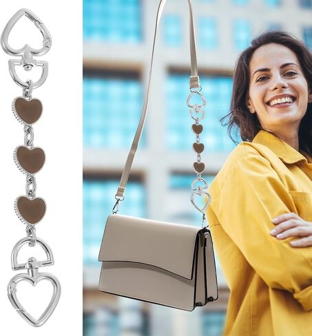 2Pcs Purse Extender Chain Silver Bag Extender Chain Coach Silver Purse Strap Extender Purse Accessories Heart Moon Purse Strap Extenders Replacement White Bag Charms For Handbags Purse Making Supplies in Kuwait